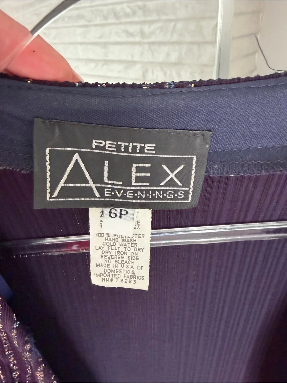Alex Evenings Navy Metallic-Strip Open Front Petite Blazer